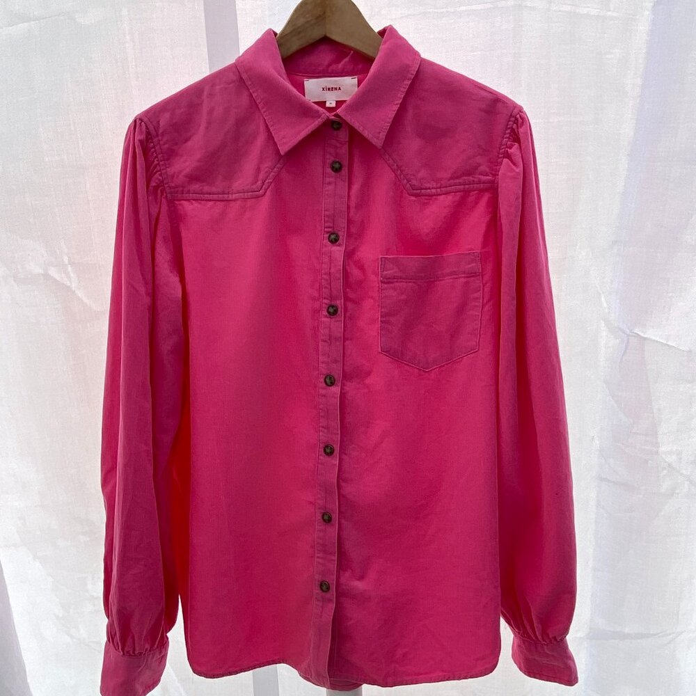 Tuckernuck XiRENA | WYLAN Cotton Corduroy Western Style Button Down Pink Medium - Picture 4 of 15